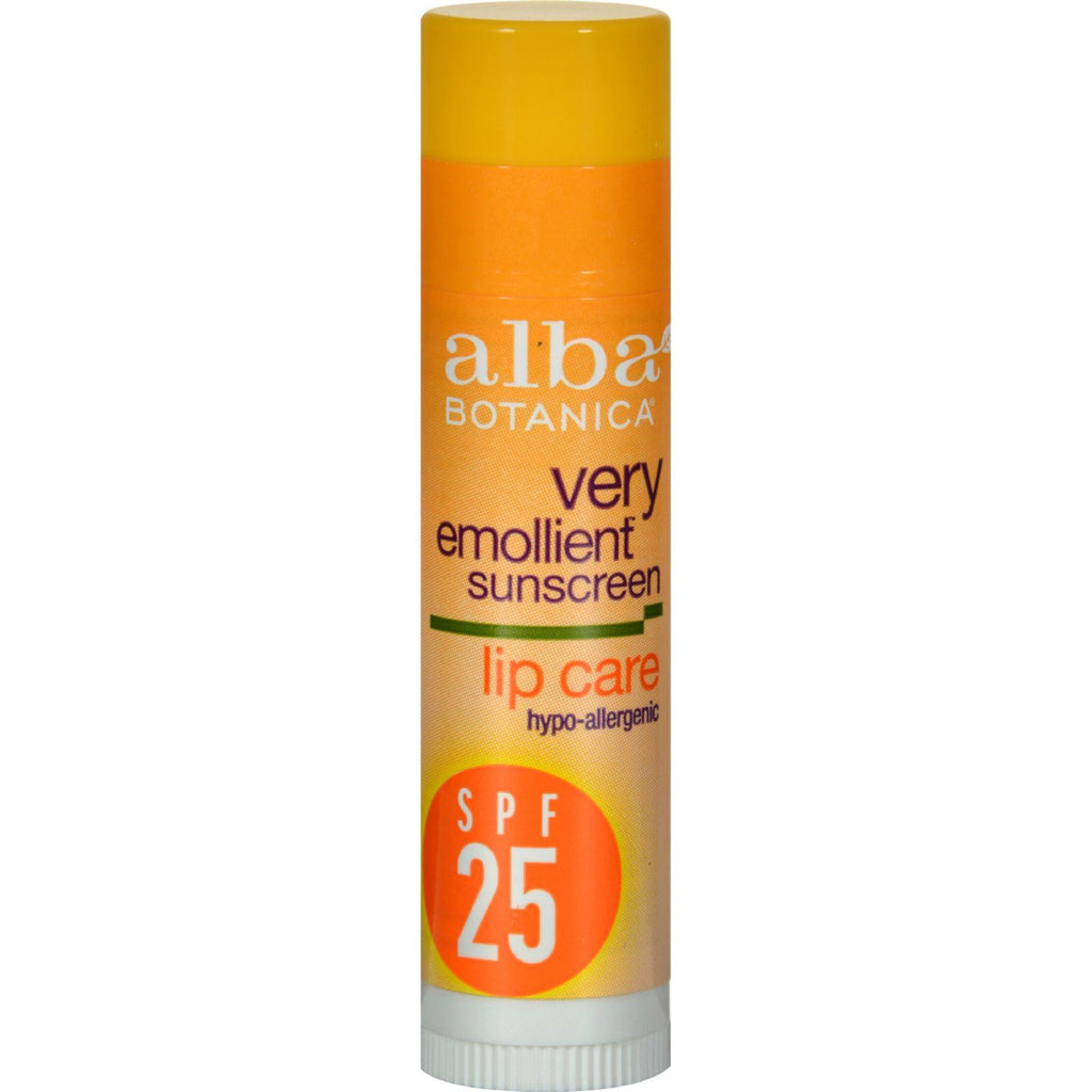 Alba Botanica Very Emollient Sunblock Lipcare Spf 25 - 0.15 Oz - Case Of 24