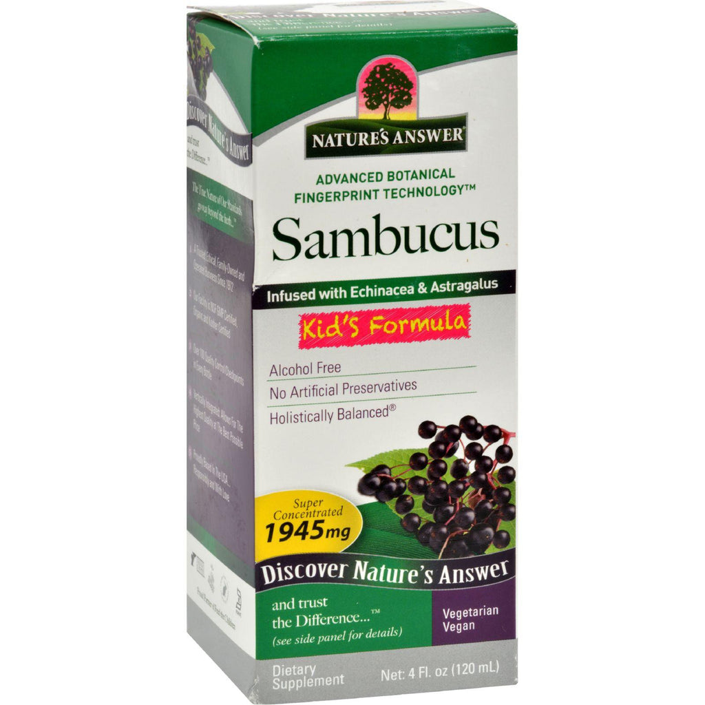 Nature's Answer Sambucus Nigra Black Elder Berry Extract Kids Formula - 4 Fl Oz