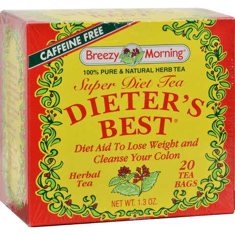 Breezy Morning Teas Dieter's Best Super Diet Tea Herbal Tea Caffeine Free - 20 Bags