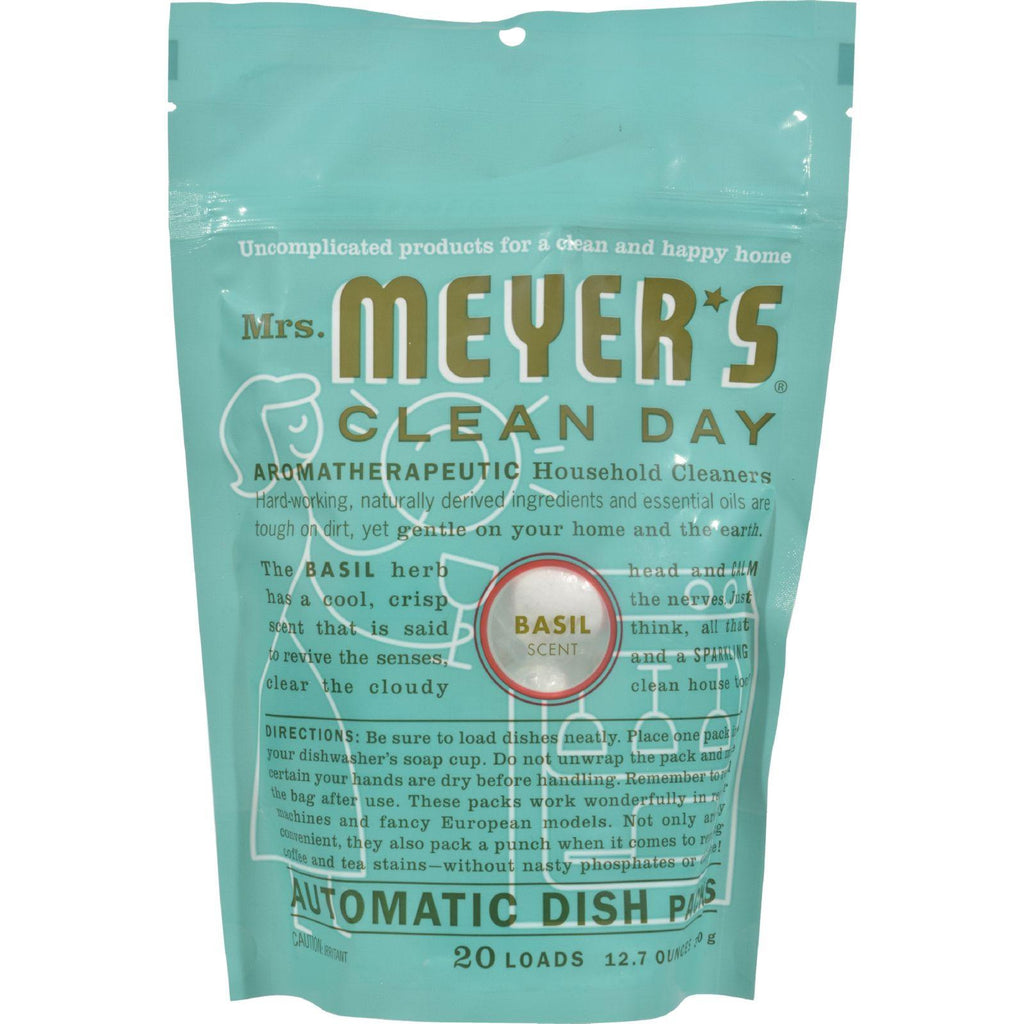 Mrs. Meyer's Automatic Dishwasher Packs - Basil - Case Of 6 - 12.7 Oz