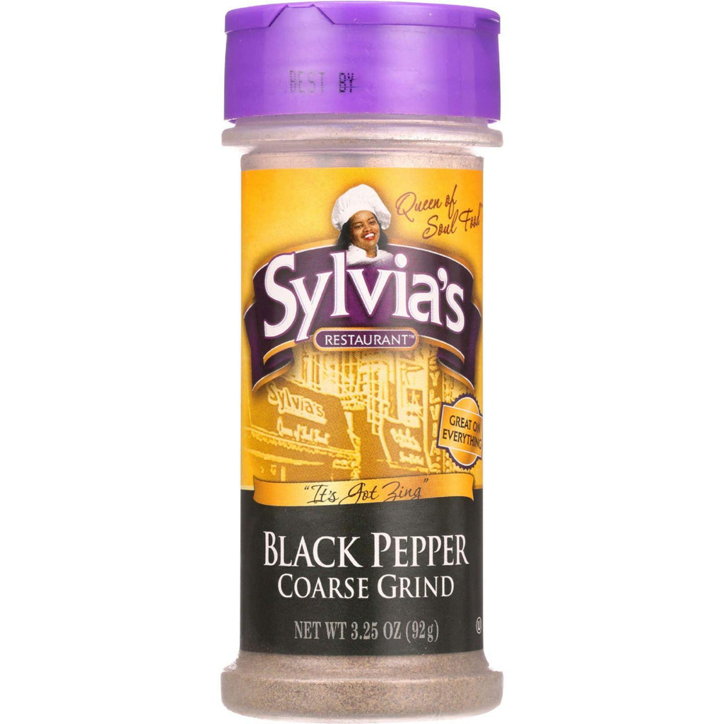 Sylvias Black Pepper - Coarse Ground - 3.25 Oz - Case Of 6