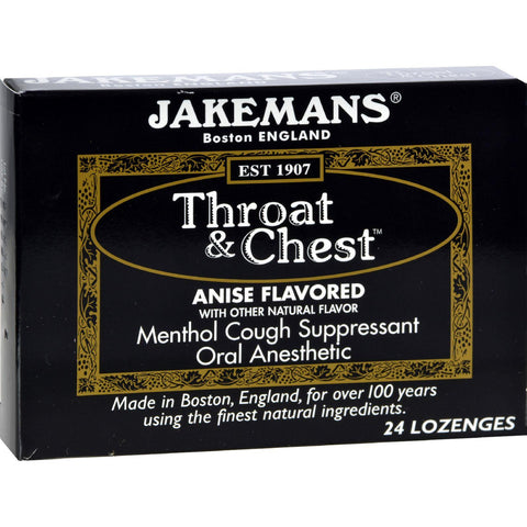 Jakemans Throat And Chest Lozenges - Anise - Case Of 24 - 24 Pack