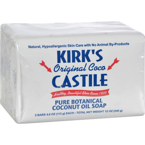 Kirk's Natural Castile Soap Original - 4 Oz Each - Pack Of 3
