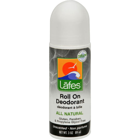 Lafe's Natural And Organic Roll On Deodorant Unscented - 2.5 Fl Oz