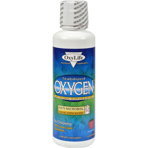 Oxylife Stabilized Oxygen With Colloidal Silver And Aloe Vera Mountain Berry - 16 Fl Oz