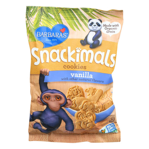 Barbara's Bakery Snackimals Cookies - Vanilla - Case Of 18 - 2.125 Oz.