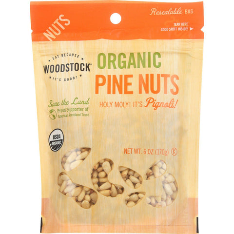 Woodstock Nuts - Organic - Pine Nuts - 6 Oz - Case Of 8