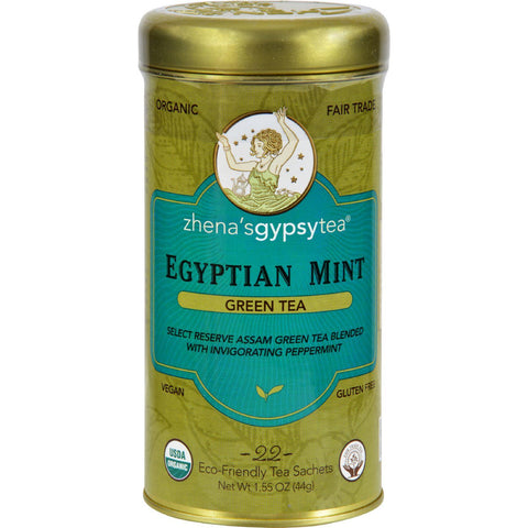 Zhena's Gypsy Tea Organic Egyptian Mint - Case Of 6 - 22 Bags