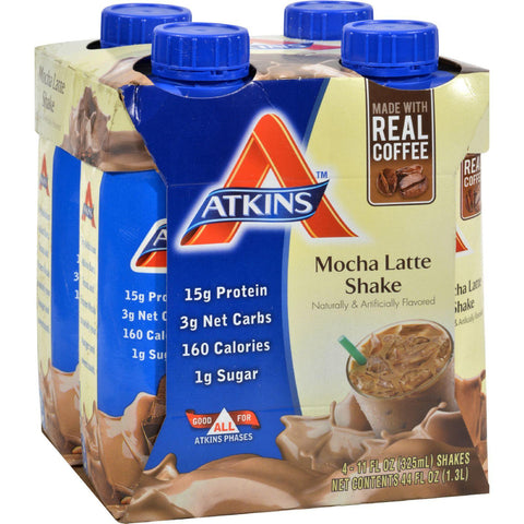 Atkins Advantage Rtd Shake Mocha Latte - 11 Fl Oz Each - Pack Of 4