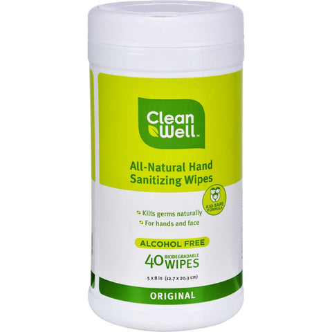 Cleanwell All-natural Hand Sanitizing Wipes Original - 40 Wipes