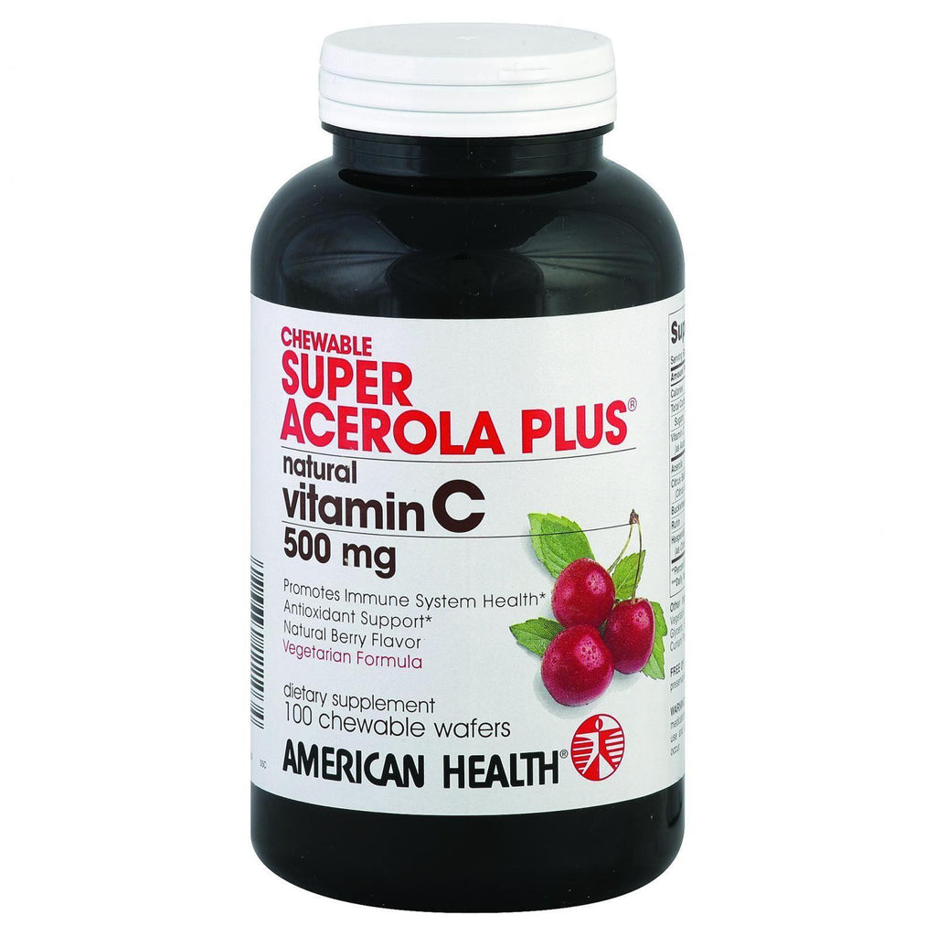 American Health Super Acerola Plus - 500 Mg - 100 Chewable Wafers