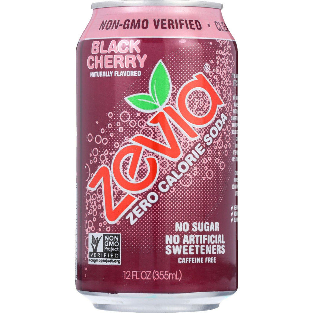 Zevia Soda - Zero Calorie - Black Cherry - Can - 6-12 Oz - Case Of 4