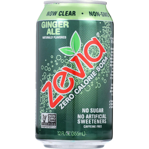 Zevia Soda - Zero Calorie - Ginger Ale - Can - 6-12 Oz - Case Of 4