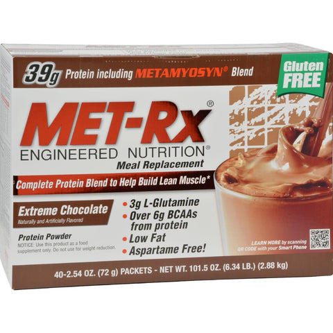 Met-rx Engineered Nutrition Meal Replacement Extreme Chocolate - 40 Packets