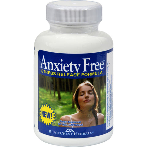 Ridgecrest Herbals Anxiety Free Stress Relief Formula - 60 Vegetarian Capsules