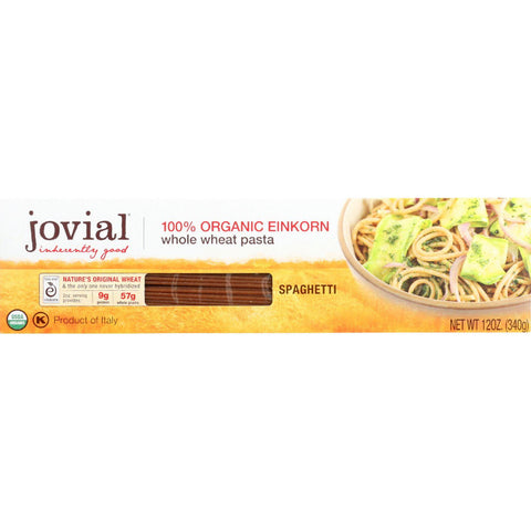 Jovial Pasta - Organic - Whole Grain Einkorn - Spaghetti - 12 Oz - Case Of 12