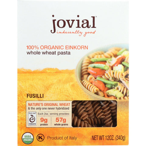 Jovial Pasta - Organic - Whole Grain Einkorn - Fusilli - 12 Oz - Case Of 12