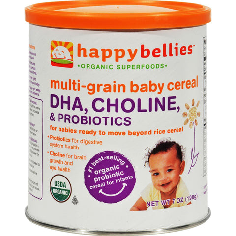 Happy Baby Happy Bellies Dha Pre And Probiotics Plus Choline Organic Multigrain Cereal - Case Of 6 - 7 Oz