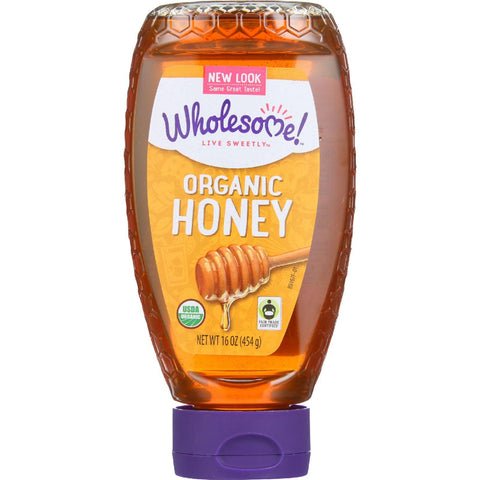 Wholesome Sweeteners Honey - Organic - Amber - Squeeze Bottle - 16 Oz - Case Of 6