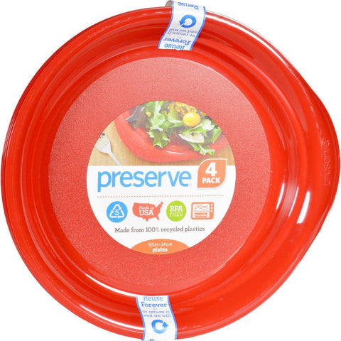 Preserve Everyday Plates - Pepper Red - Case Of 8 - 4 Packs - 9.5 In