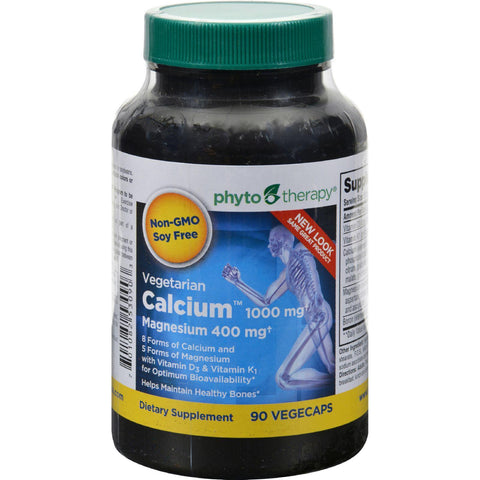 Phyto-therapy Vegetarian Calcium With Magnesium - 90 Vegetarian Capsules