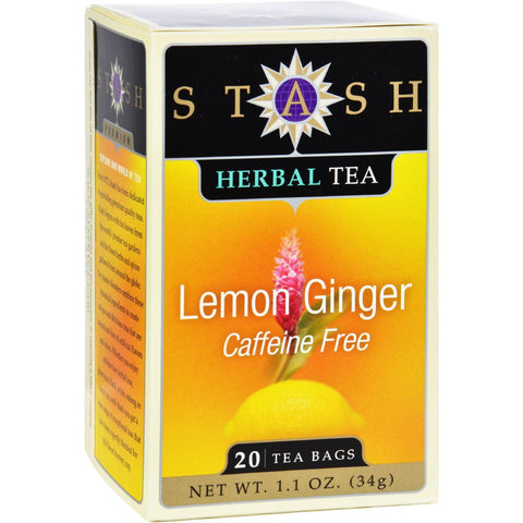Stash Tea - Herbal - Lemon Ginger - 20 Bags - Case Of 6