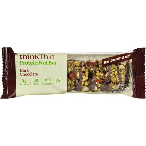 Think Products Thin Crunch Bar - Chocolate Dipped Nut - Case Of 10 - 1.41 Oz