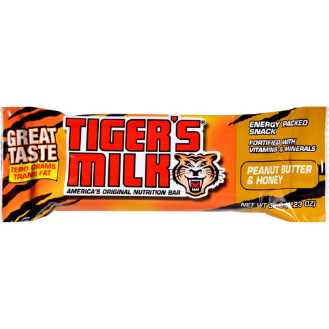 Tigers Milk Bar - Peanut Butter And Honey - 1.23 Oz - Case Of 24