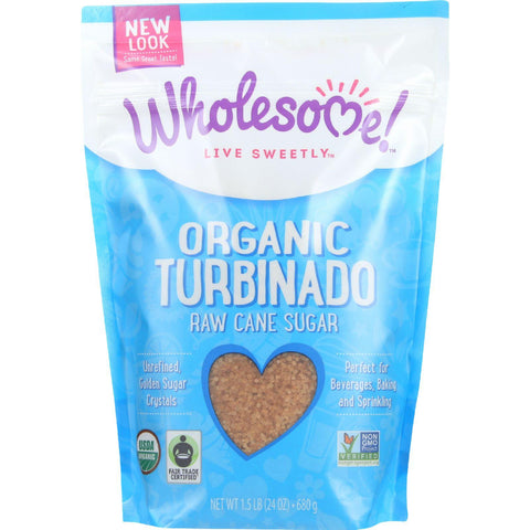 Wholesome Sweeteners Sugar - Organic - Turbinado - Raw Cane - 1.5 Lb - Case Of 12