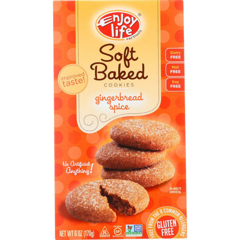 Enjoy Life Cookie - Soft Baked - Gingerbread Spice - Gluten Free - 6 Oz - Case Of 6