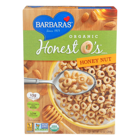 Barbara's Bakery Honest O's Cereal - Honey Nut - Case Of 6 - 10 Oz.