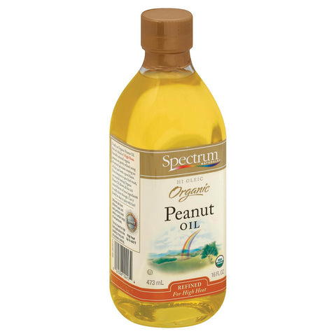 Spectrum Naturals High Heat Refined Organic Peanut Oil - Case Of 12 - 16 Fl Oz.