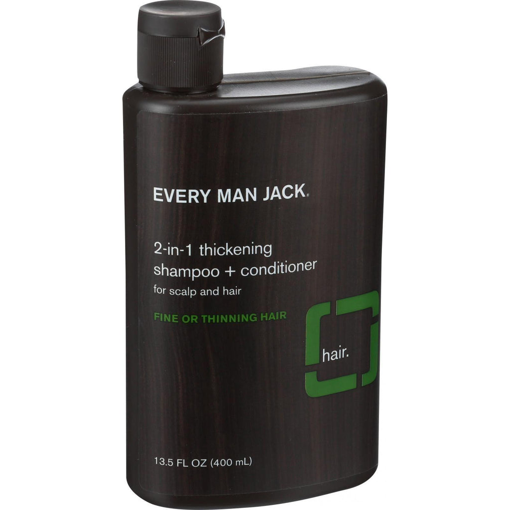 Every Man Jack 2 In 1 Shampoo Plus Conditioner - Thickening - Scalp And Hair - Fine Or Thinning Hair - 13.5 Oz