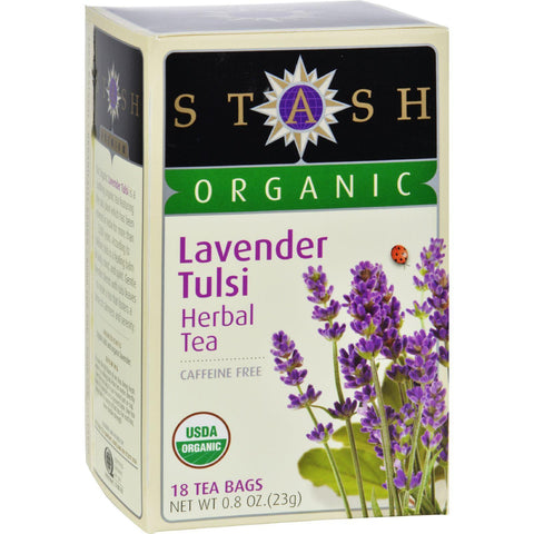 Stash Tea - Organic - Herbal - Lavender-tulsi - 18 Bags - Case Of 6