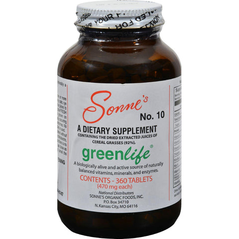 Sonne's Greenlife No 10 - 360 Tablets