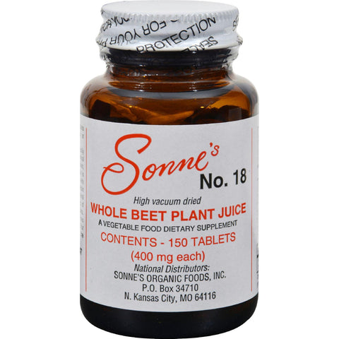 Sonne's Whole Beet Plant Juice No 18 - 400 Mg - 150 Tablets