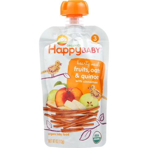 Happy Baby Baby Food - Organic - Hearty Meals - Stage 3 - Mama Grain - Pouch - 4 Oz - Case Of 16