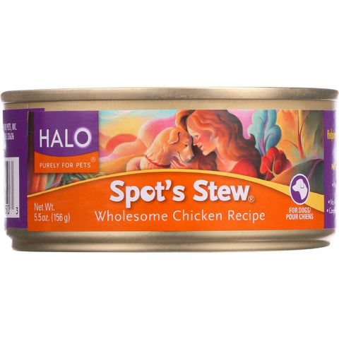 Halo Purely For Pets Dog Food - Spots Stew - Wholesome Chicken - 5.5 Oz - Case Of 12