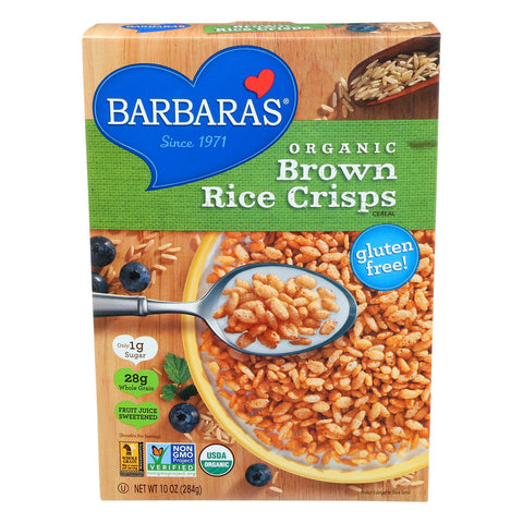 Barbara's Bakery Brown Rice Crisps - Fruit Juice Sweetened Cereal - Case Of 6 - 10 Oz.