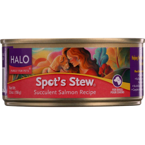 Halo Purely For Pets Dog Food - Spots Stew - Succulent Salmon - 5.5 Oz - Case Of 12