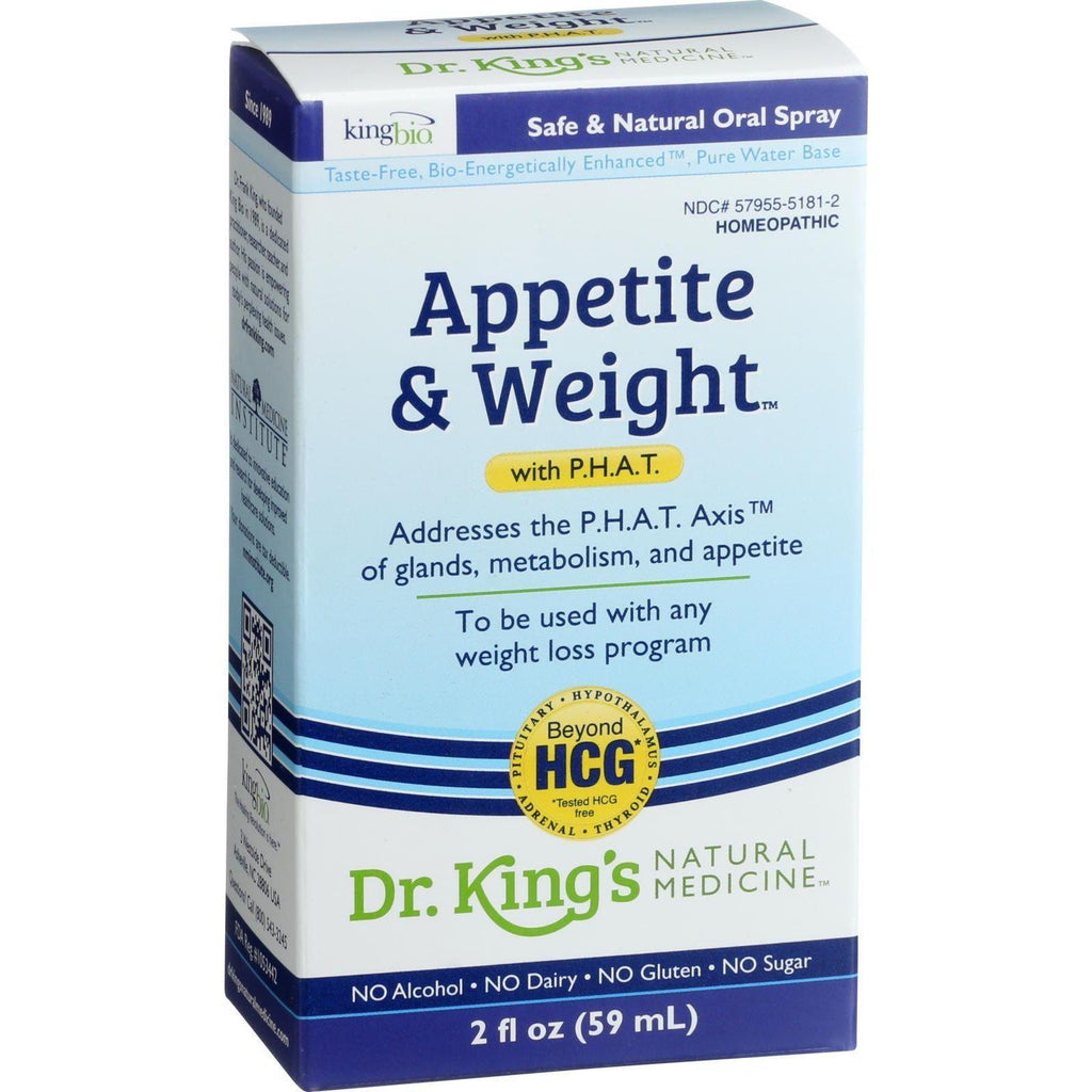 King Bio Homeopathic Appetite And Weight Control - With Phat - 2 Oz