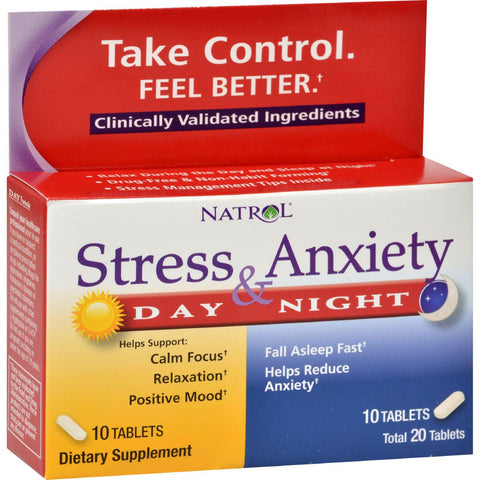 Natrol Stress Anxiety Day And Nite Formula - 20 Tablets