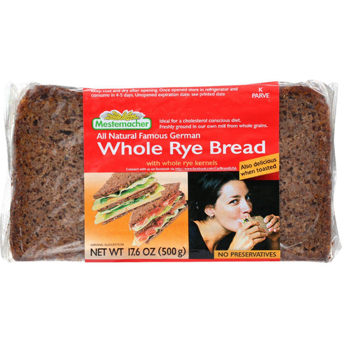 Mestemacher Bread Bread - Rye - Whole - 17.6 Oz - Case Of 12