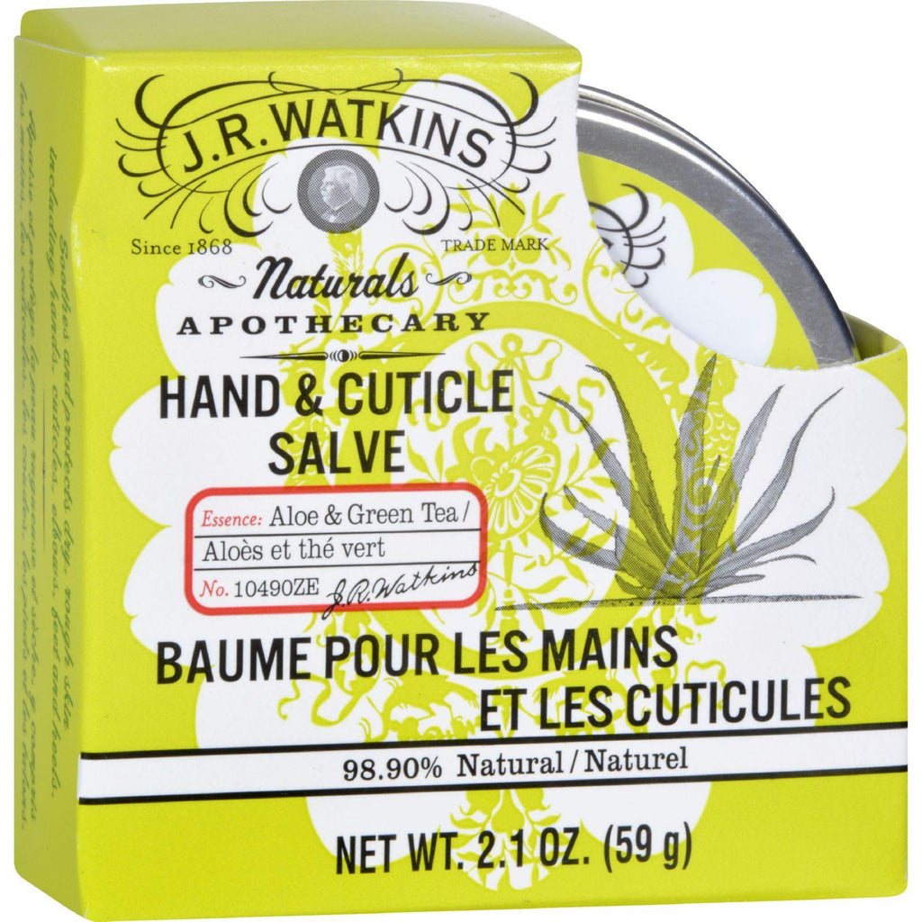 J.r. Watkins Hand And Cuticle Salve Aloe And Green Tea - 2.1 Oz