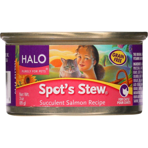 Halo Purely For Pets Cat Food - Spots Stew - Succulent Salmon - 3 Oz - Case Of 12