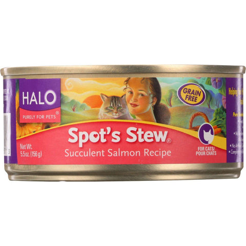 Halo Purely For Pets Cat Food - Spots Stew - Succulent Salmon - 5.5 Oz - Case Of 12