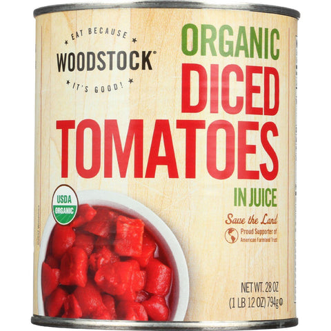 Woodstock Tomatoes - Organic - Diced - In Juice - 28 Oz - Case Of 12