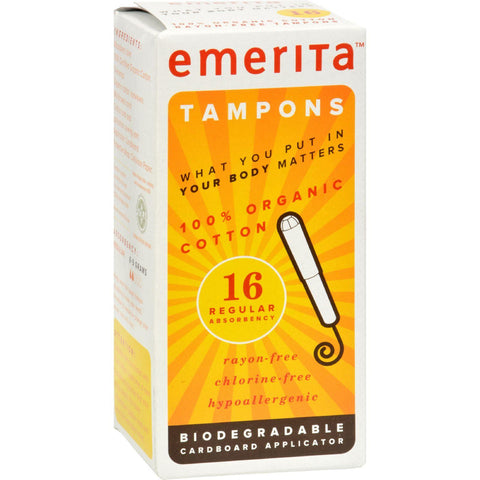 Emerita Organic Cotton Tampons Regular - 16 Tampons