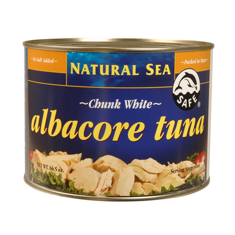 Natural Sea White Albacore Tuna - No Salt - Case Of 6 - 66.5 Oz.