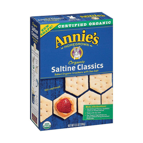 Annie's Homegrown Organic Saltine Classic Crackers - Case Of 12 - 6.5 Oz.